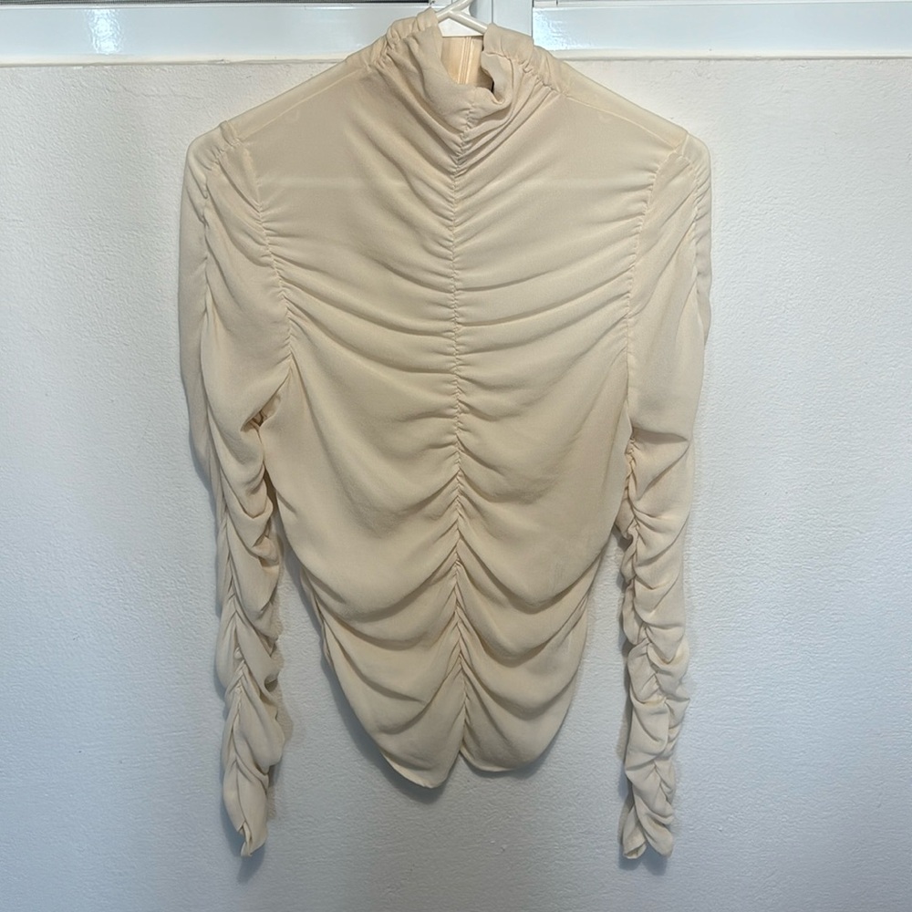 Zara Mesh light Cream Top Size Small Never Used